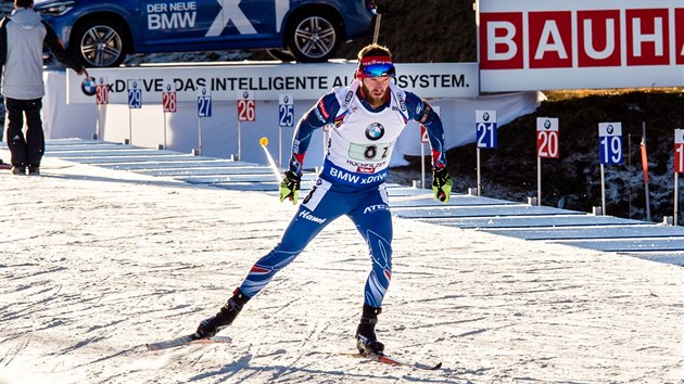 Michal lesingr v zvodu tafet v Hochfilzenu.