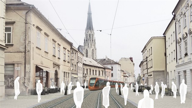 Vizualizace návrhu podoby olomoucké tídy 1. máje vytvoené architekty z...