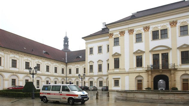Pohled do prostor olomouckho Klternho Hradiska, v nm sdl vojensk nemocnice.