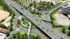 Vizualizace Radlické radiály - křižovatka u stanice metra Nové Butovice Vizualizace Radlické radiály - křižovatka u stanice metra Nové Butovice