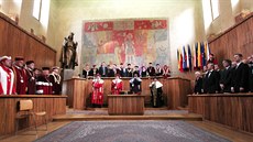 Slavnostní jmenování nových vysokoškolských profesorů v pražském Karolinu. (11.... Slavnostní jmenování nových vysokoškolských profesorů v pražském Karolinu. (11....