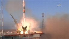 Ruská raketa Sojuz odstartovala do vesmíru Ruská raketa Sojuz odstartovala do vesmíru