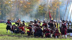 Regiment zemské hotovosti pi ukázkách boj z období ticetileté války.