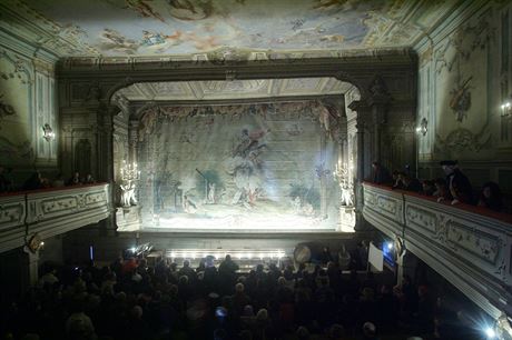 Interiér barokního divadla na zámku v eském Krumlov