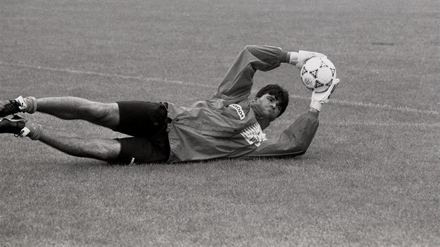 Pavel Srnek na reprezentanm srazu v roce 1995