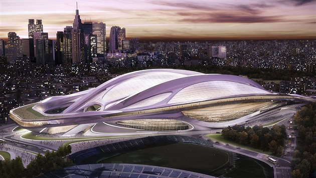 Nvrh Zahy Hadidov na podobu olympijskho stadionu pro hry v Tokiu 2020.