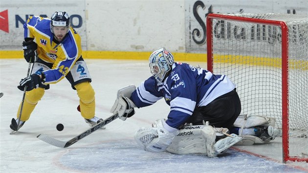 Momentka z duelu st nad Labem (lut) vs. Kladno