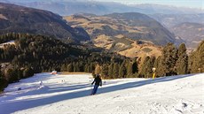 Na sjezdovce Oberholz vedoucí do Obereggenu v oblasti Latemar