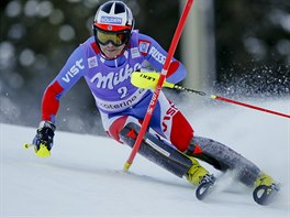 Rusk lya Alexander Choroilov na trati slalomu v Santa Caterin.