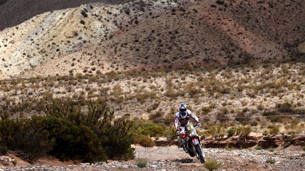 panlsk motocyklista Joan Barreda na Rallye Dakar.
