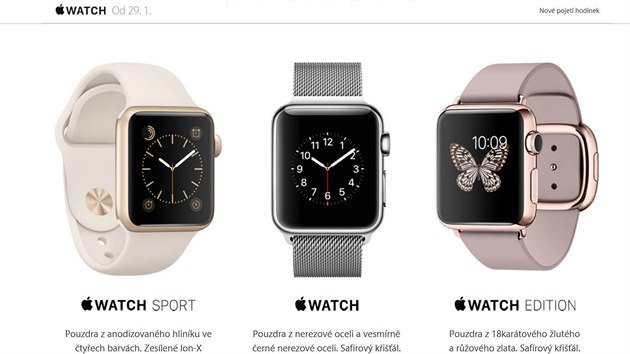 Apple zane hodinky Watch na eskm trhu prodvat 29.1. 2016