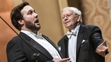 Basista Jan Martiník a dirigent Jiří Bělohlávek Basista Jan Martiník a dirigent Jiří Bělohlávek