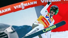 Peter Prevc se raduje z vítězství ve třetím závodě Turné, který se konal v... Peter Prevc se raduje z vítězství ve třetím závodě Turné, který se konal v...