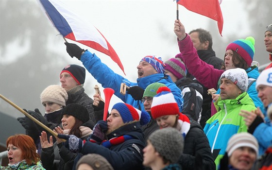 Fanouci na biatlonovém IBU Cupu v Novém Mst na Morav.