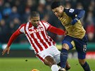 Alex Oxlade-Chamberlain obchz obrnce Stoke Glena Johnsona.