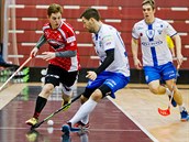 Momentka z utkn Pardubice (erven) vs. Chodov.