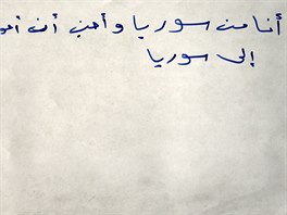 Na rozdíl od ostatních dtí napsal Mustafa na papír jen krátkou vtu: "Jsem...