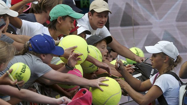 NOV HVZDA. Tenistka Julia Putincevov reprezentujc Kazachstn vyadila na Australian Open Dnku Wozniackou.