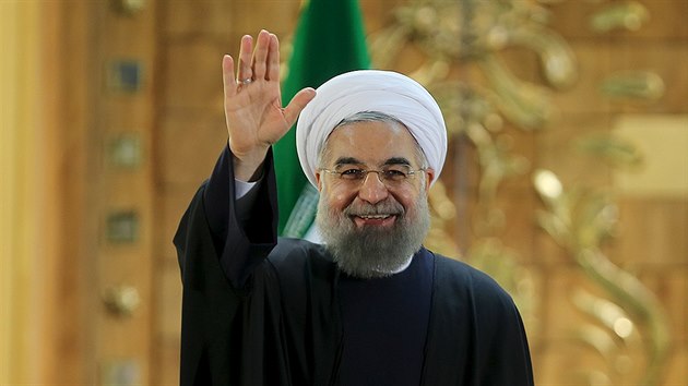 rnsk prezident Hassan Ruhani (17. ledna 2016).