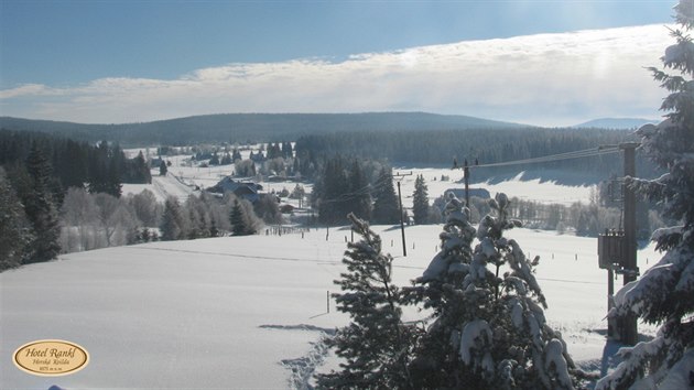 Zbr z webov kamery - Horsk Kvilda na umav. V noci tam meteorologov namili minus 26,8 stupn Celsia. (19. ledna 2016)