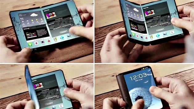 Takto njak by mohl smartphone od Samsungu se skldacm displejem vypadat.