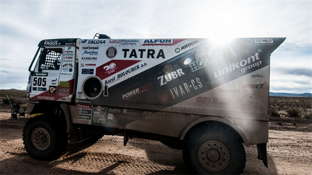 Tatra pilotovan Martinem Kolomm na trase Rallye Dakar 2016.