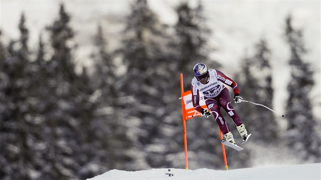 Aksel Lund Svindal na trati kombinanho sjezdu ve Wengenu.