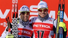 Frederico Pellegrino (vlevo) a Dietmar Nöckler - vítězové sprintu dvojic volnou... Frederico Pellegrino (vlevo) a Dietmar Nöckler - vítězové sprintu dvojic volnou...