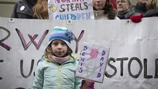 Demonstrace proti odebírání dtí norským úadem z ledna 2016