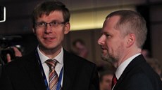 Kongres ODS v Ostrav, pedseda ODS Petr Fiala (vpravo) a Martin Kupka (16....