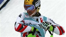 Zklamaný Marcel Hirscher po slalomu v Adelbodenu.