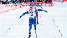 eský biatlonista  Michal Krmá ve vytrvalostním závod  v Ruhpoldingu.