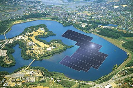 Velké investice do získávání energie z obnovitelných zdroj formou solárních panel na stechách obytných budov, nebo hladinách jezer je souástí strategie japonské vlády