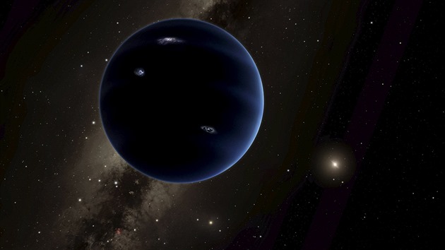Planeta Devět v představách kreslíře. Podle astronomů by měla být plynným... Planeta Devět v představách kreslíře. Podle astronomů by měla být plynným...