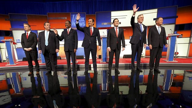 Republiknt kandidti na prezidenta USA pi posledn debat (28. ledna 2016).