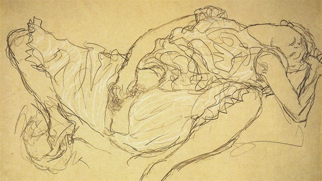 Gustav Klimt: Masturbujc ena (z vstavy Klimt/schiele/Kokoschka a eny)