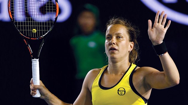 esk tenistka Barbora Strcov v duelu 3. kola Australian Open se panlkou Muguruzaovou.