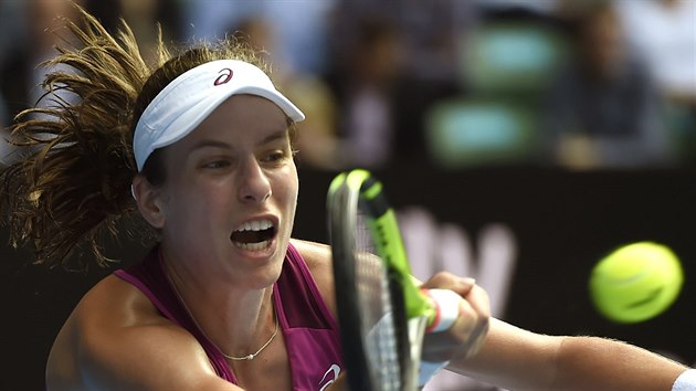 Johanna Kontaov bhem semifinle Australian Open
