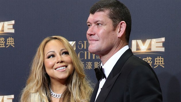 Mariah Carey se snoubencem Jamesem Packerem (Macao, 27. jna 2015)