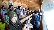 Turisté chodí do pezimovací obrky Beranky u Srní sledovat krmení jelen.