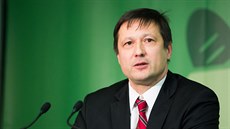 Petr Štěpánek při projevu před volbou předsedy Strany zelených Petr Štěpánek při projevu před volbou předsedy Strany zelených