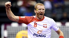 Karol Bielecki v dresu polské reprezentace. Karol Bielecki v dresu polské reprezentace.