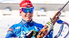 Michal Krmá ped sprintem SP v Anterselv.