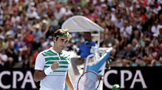 ŠVÝCAROVA RADOST. Roger Federer slaví zisk fiftýnu ve čtvrtfinále Australian... ŠVÝCAROVA RADOST. Roger Federer slaví zisk fiftýnu ve čtvrtfinále Australian...
