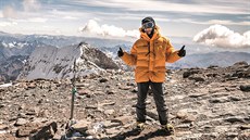 Renata Chlumská na vrcholu Aconcaguy, nejvyí hory Ameriky