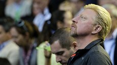 Boric Becker, trenér Novaka Djokoviče, sleduje finále Australian Open. Boric Becker, trenér Novaka Djokoviče, sleduje finále Australian Open.