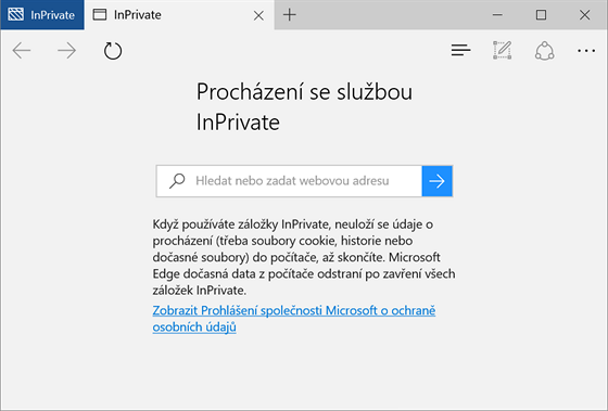 InPrivate reimv prohlíei Edge