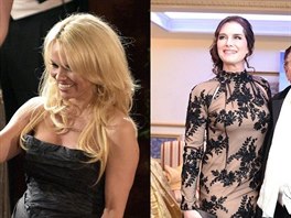 Pamela Andersonová a Brooke Shieldsová na vídeském Plese v opee. (4. února...