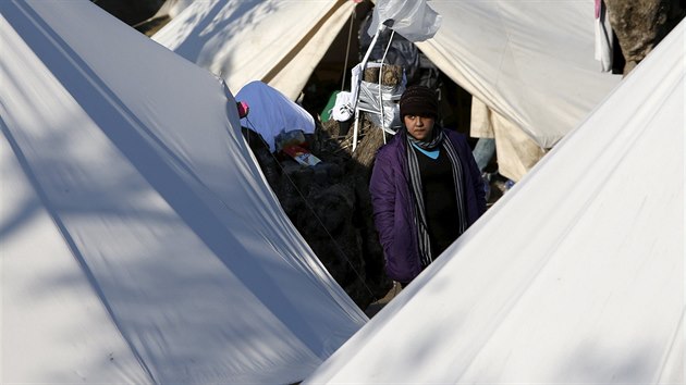 Uprchlci na eckm ostrov Lesbos (29. ledna 2016)