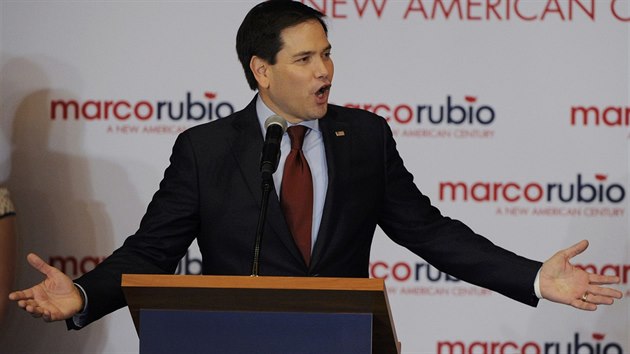 Republiknsk kandidt Marco Rubio na mtinku v Iow (2. nora 2016).